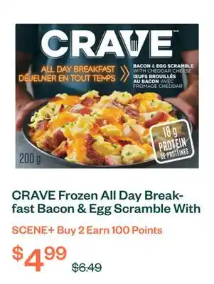 Voilà CRAVE Frozen All Day Breakfast Bacon & Egg Scramble With Cheddar Cheese 200 g offer