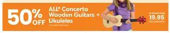 Toys R us 50% OFF ALL* Concerto Wooden Guitars + Ukuleles offer