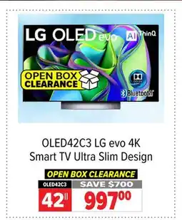 2001 Audio Video OLED42C3 42 evo 4K Smart TV Ultra Slim Design offer