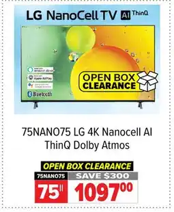 2001 Audio Video 75NANO75 75 4K Nanocell AI ThinQ Dolby Atmos offer