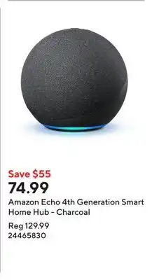 Staples Amazon Echo 4th Generation Smart Home Hub - Charcoal offer