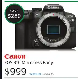 Vistek Canon EOS R10 Mirrorless Body offer