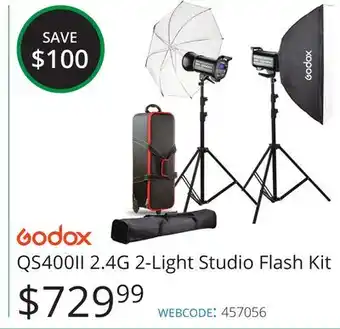 Vistek Godox 2.4G 2-Light Studio Flash Kit offer