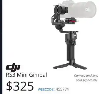 Vistek dji RS3 Mini Gimbal offer