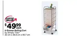 Michaels 5-Drawer rolling Cart by Simply Tidy offer