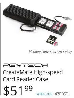 Vistek PGYTECH CreateMate High-speed Card Reader Case offer