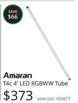 Vistek T4c 4' LED RGBWW Tube offer