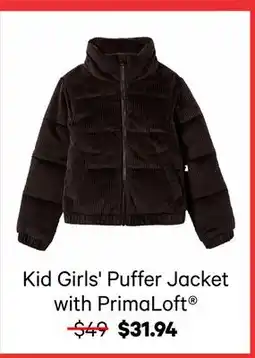 Joe Fresh Kid Girls' Puffer Jacket with PrimaLoft offer