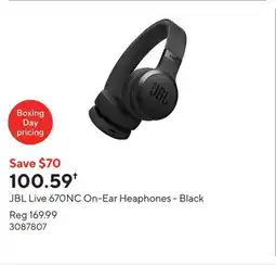 Staples JBL Live 670NC On-Ear Heaphones - Black offer