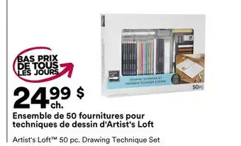 Michaels Ensemble de 50 fournitures pour techniques de dessin d'Artist's Loft offer