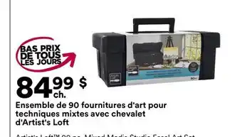 Michaels Ensemble de 90 fournitures d'art pour techniques mixtes avec chevalet d'Artist's Loft offer