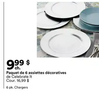 Michaels paquet de 6 assiettes décoratives de Celebrate It offer