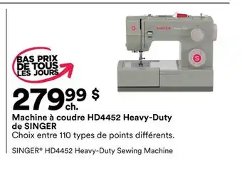 Michaels Machine À Coudre Hd4452 Heavy-duty De Singer offer