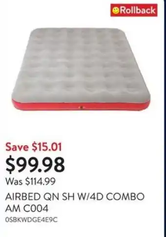 Walmart Airbed qn sh w/4d combo am c004 offer