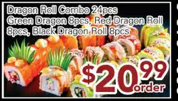 Ample Food Market Dragon Roll Combo 24pcs Green Dragon 8pcs, Red Dragon Roll 8pcs, Black Dragon Roll 8pcs offer