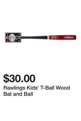 Decathlon Rawlings Kids' T-Ball Wood Bat and Ball offer