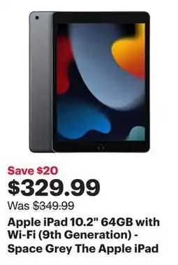 Best Buy Apple iPad 10.2 64GB with Wi-Fi (9th Generation) - Space Grey offer