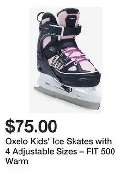 Decathlon Oxelo Kids' Ice Skates with 4 Adjustable Sizes – FIT 500 Warm offer