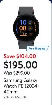 Walmart Samsung Galaxy Watch FE (2024) 40mm offer