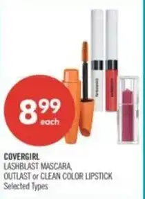 Shoppers Drug Mart Covergirl lashblast mascara outlast or clean color lipstick offer