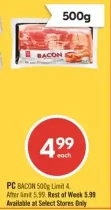 Shoppers Drug Mart PC Bacon offer