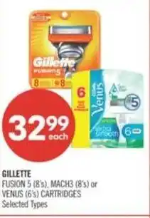 Shoppers Drug Mart Gillette fusion 5, mach3 or venus cartridges offer