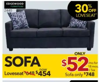 Surplus Furniture Kirkland Midnight Sofa offer