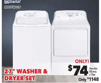 Surplus Furniture Moffat White 27 Washer & Dryer Set offer