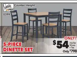 Surplus Furniture Gesthaven Blue Counter Height 5-Piece Dinette offer