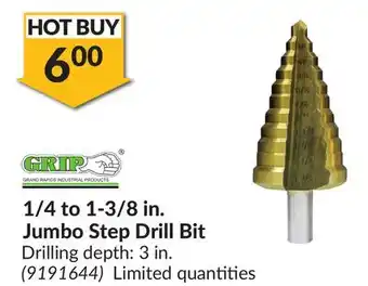 Princess Auto 1/4 to 1-3/8 in. Jumbo Step Drill Bit offer