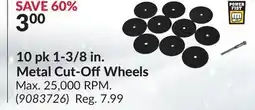 Princess Auto 10 pk 1-3/8 in. Metal Cut-Off Wheels offer