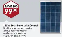 Princess Auto 125W Solar Panel with Control offer