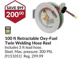 Princess Auto 100 ft Retractable Oxy-Fuel Twin Welding Hose Reel offer