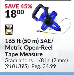 Princess Auto 165 ft (50 m) SAE/Metric Open-Reel Tape Measure offer