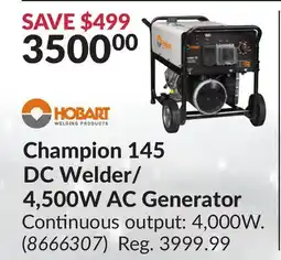 Princess Auto Champion 145 DC Welder/ 4,500W AC Generator offer