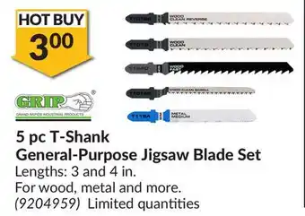 Princess Auto 5 pc T-Shank General-Purpose Jigsaw Blade Set offer