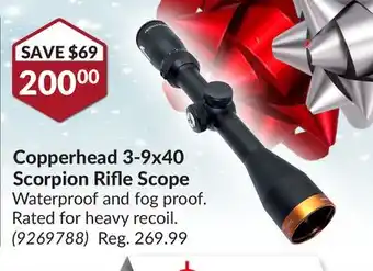 Princess Auto Copperhead 3-9x40 Scorpion Rifle Scope offer