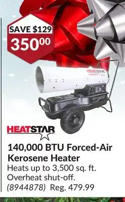 Princess Auto 140, 000 BTU Forced-Air Kerosene Heater offer