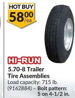 Princess Auto 5.70-8 Trailer Tire Assemblies offer