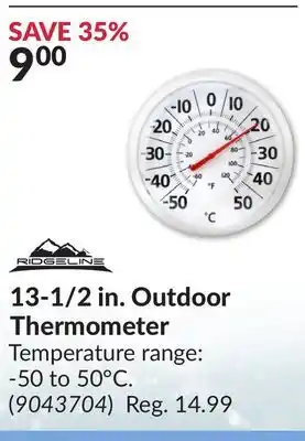 Princess Auto 13-1/2 in. Outdoor Thermometer offer