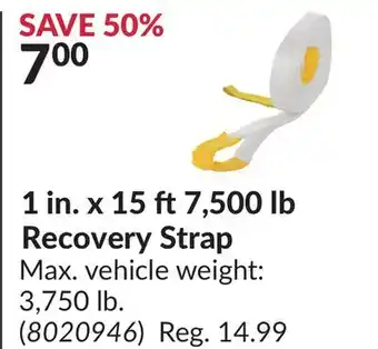 Princess Auto 1 in. 15 7, 500 lb Recovery Strap offer