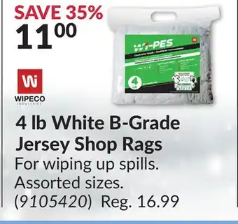 Princess Auto 4 lb White B-Grade Jersey Shop Rags offer