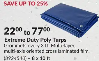 Princess Auto Extreme Duty Poly Tarps Grommets offer