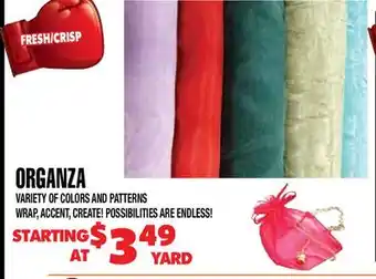 Len's Mill Stores ORGANZA offer