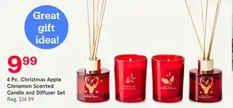 Kitchen Stuff Plus 4 Pc. Christmas Apple Cinnamon Scented Candle and Diffuser Set offer