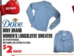 Len's Mill Stores DOVE BRAND WOMEN'S LONGSLEEVE SWEATER offer