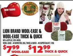 Len's Mill Stores LION BRAND WOOL-EASE & WOOL-EASE THICK & QUICK offer