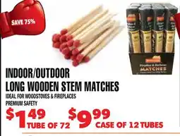 Len's Mill Stores INDOOR/OUTDOOR LONG WOODEN STEM MATCHES offer