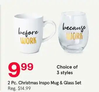 Kitchen Stuff Plus 2 Pc. Christmas Inspo Mug & Glass Set offer