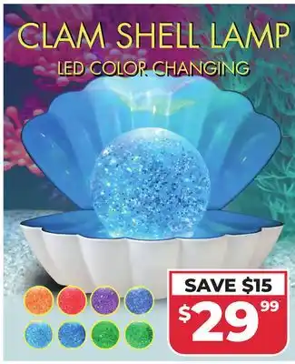 Showcase LED Color-Changing Clam Shell Glitter Lamp offer